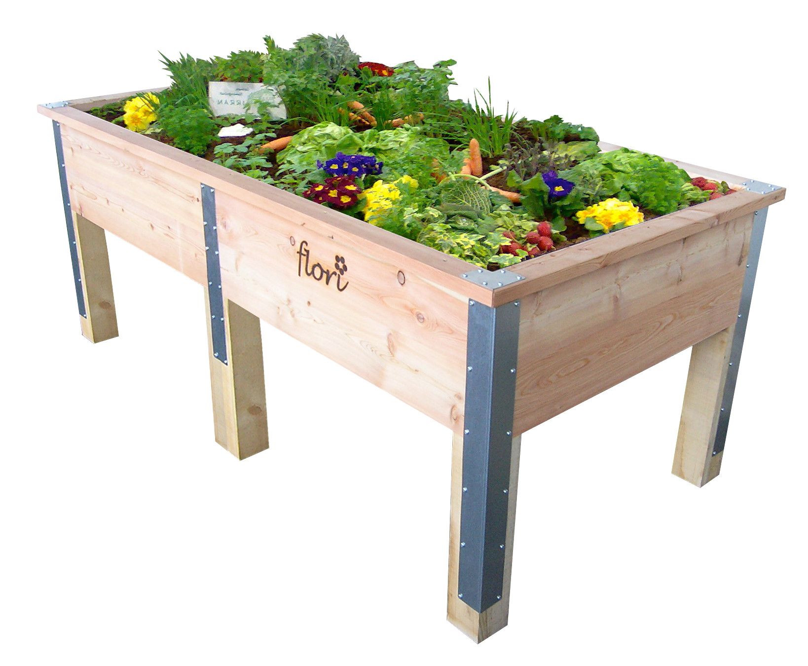 Raised bed flori terrace larch wood 200x100x80cm
