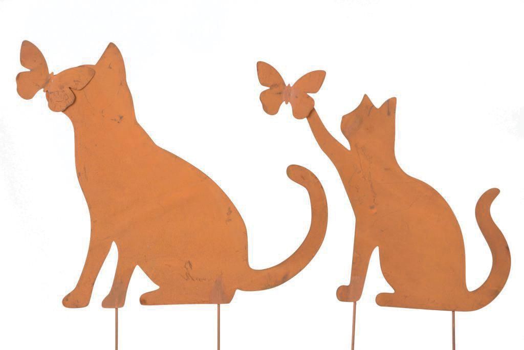 Garden plug cat metal 34×30/42cm