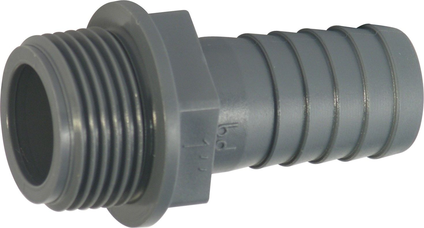 Straight hose nozzle black 4/4″ x 32mm