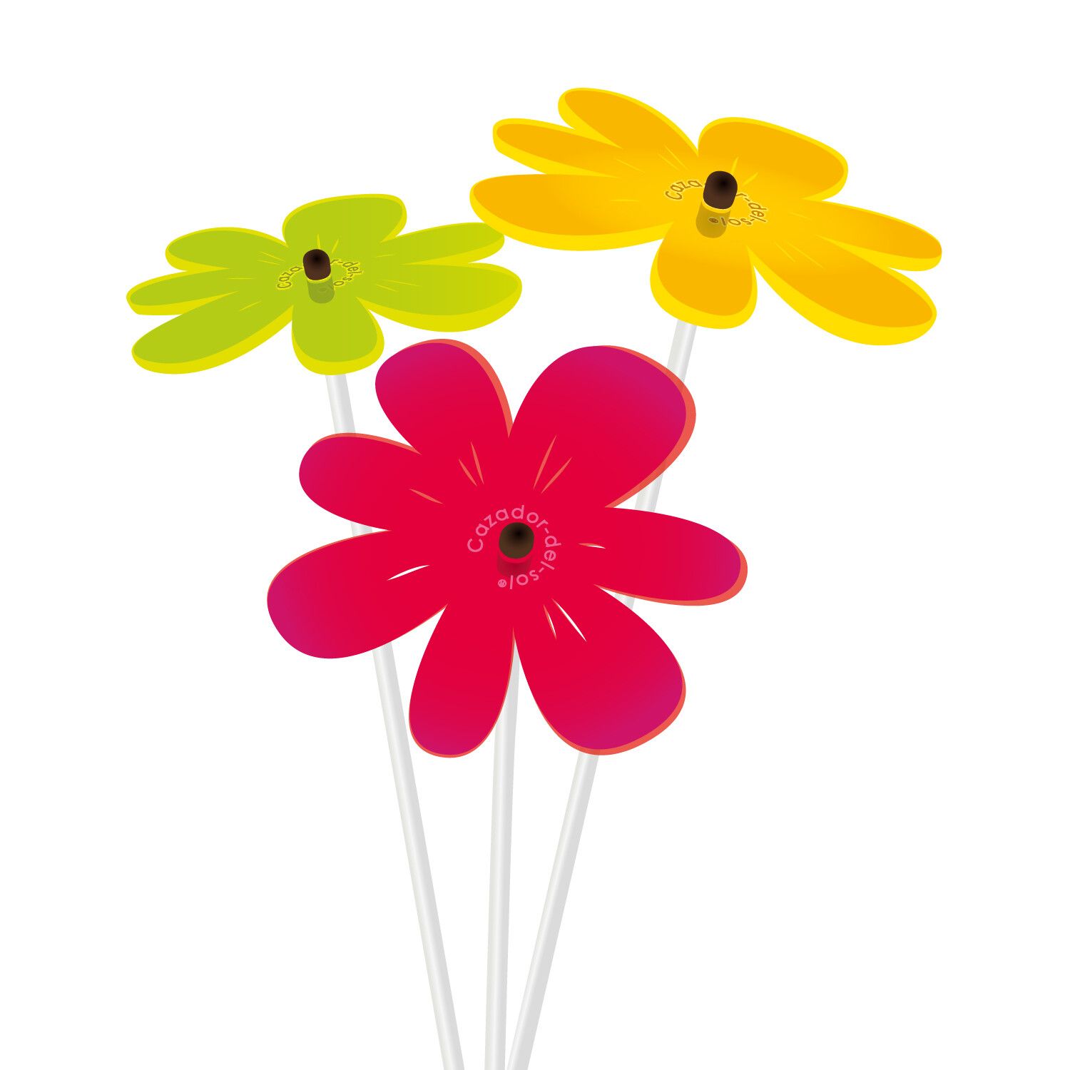 Collettori del sole Ø8x25cm Set 3pz verde/aranc/ros