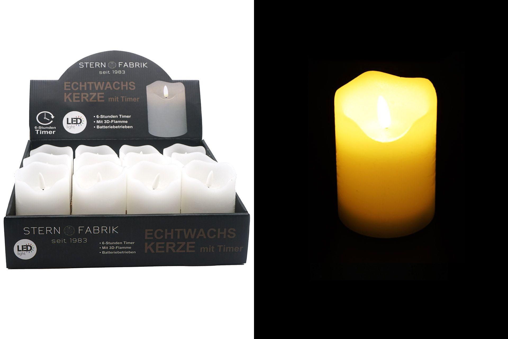LED Candela „3D Fiamma“ 7,5×12,5cm con timer