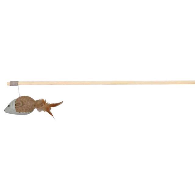 Spielangel Maus mit Federn 50cm TX45801