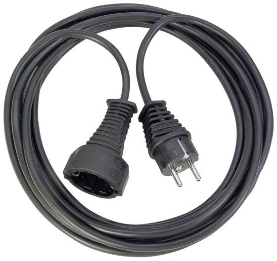Cavo di prolunga 5m 3G1,5 nero Schuko