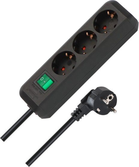 Socket strip 3xSchuko 3m 3G1,5 Eco with switch black