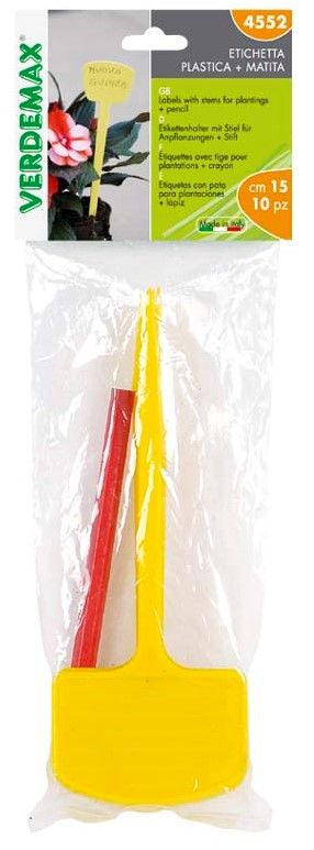 Labels with stems and pencil 6x4x15cm 10pcs – 4548