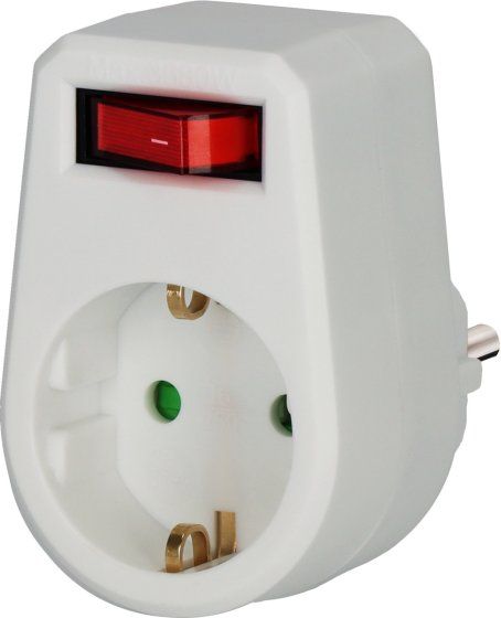 Adapter plug with Schuko and switch