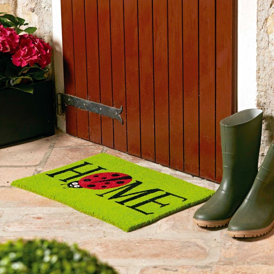 Doormat „Home“ green with ladybugs 40x60cm – 5474