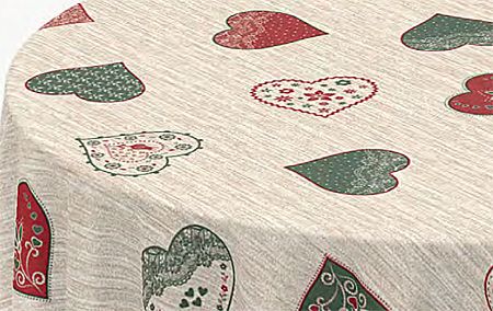 Tablecloth PVC 120cm Big hearts