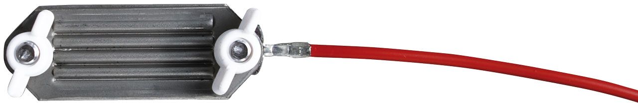 Pasture fence – Terminal clamp for polytape