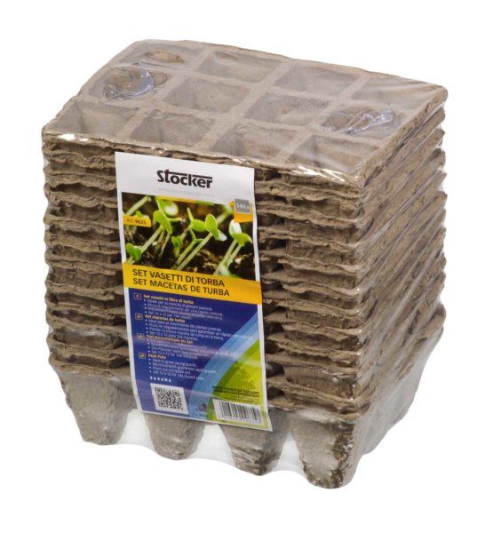 Torftöpfe Set-144St 4x4xH6cm 12x12St/Pk – 9635