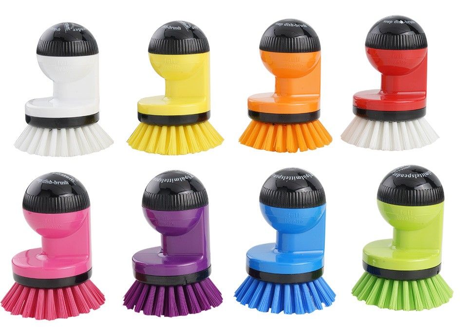 Spülbürste mit Seifenspender bunt