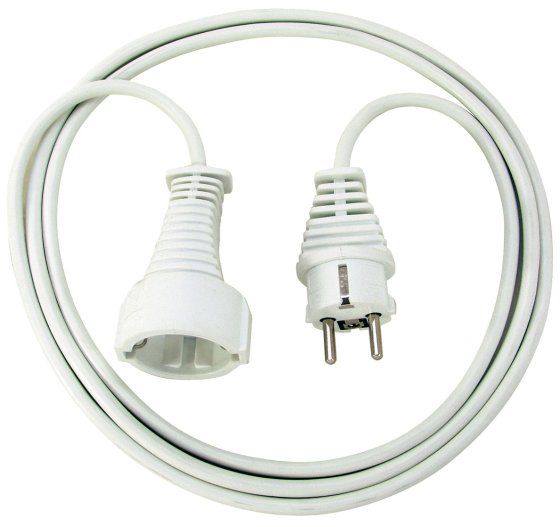 Extension cable 3m 3G1,5 white Schuko