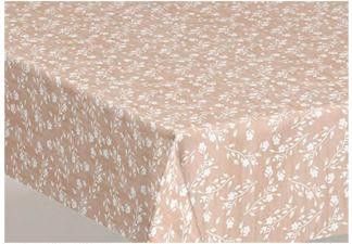Tischdecke PVC 140cm Blumen beige