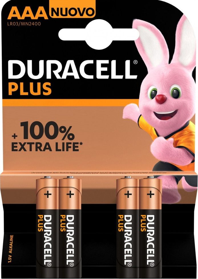 Battery Duracell Plus AAA MN2400 1,5V 4pcs