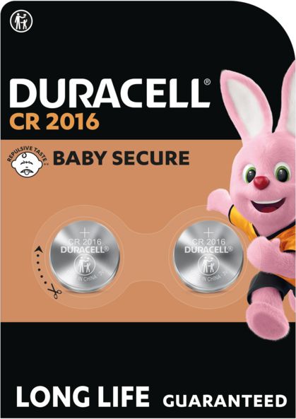 Battery Lithium Duracell CR2016 3V 2pcs