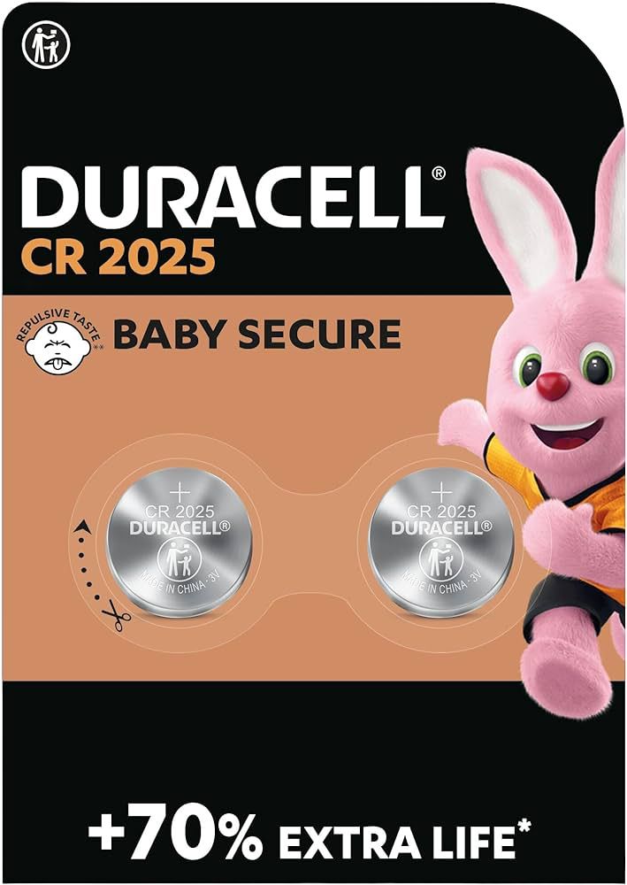 Battery Lithium Duracell CR2025 3V 2pcs
