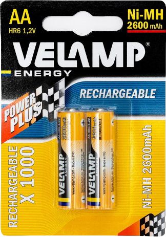 Batteria ricaricabile AA 1,5V Stilo 2600mAh 2pz