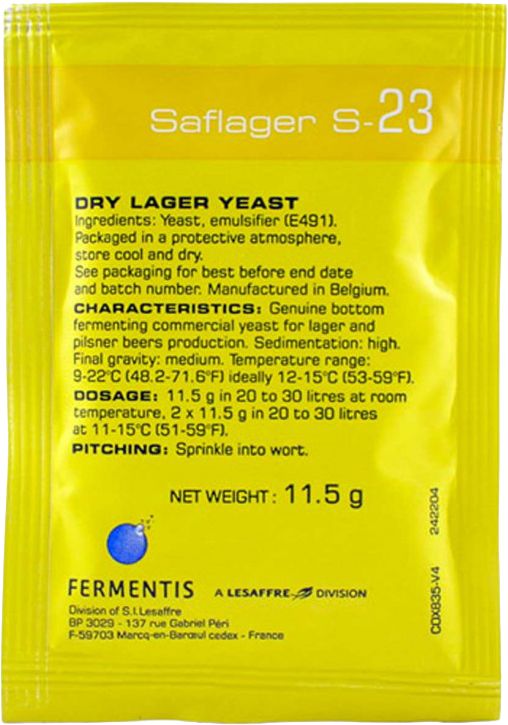 Bier Hefe Fermentis Saflager S-23 11gr 12-24°C