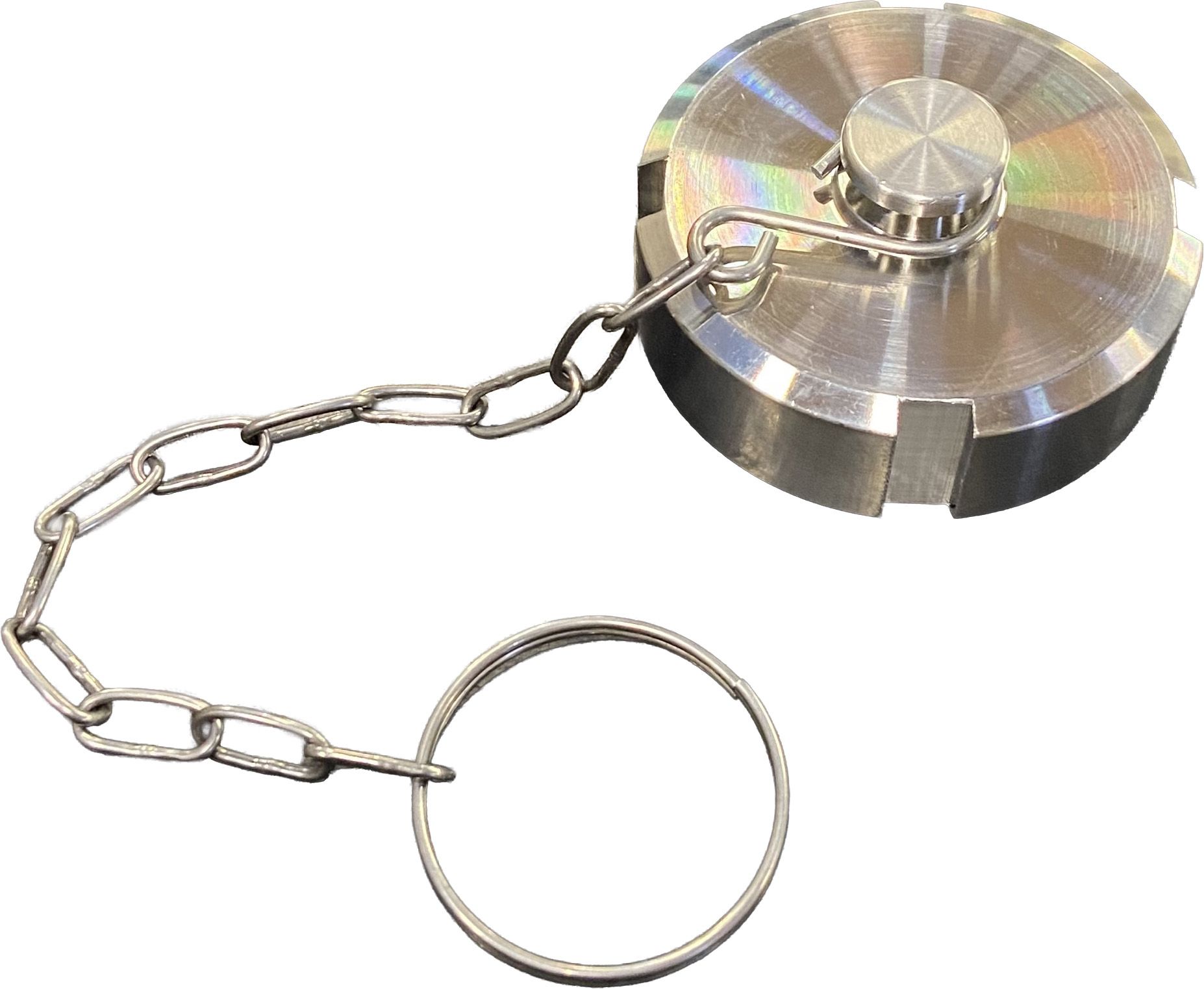 Blindkappe Inox mit Kette und Dichtung DIN32