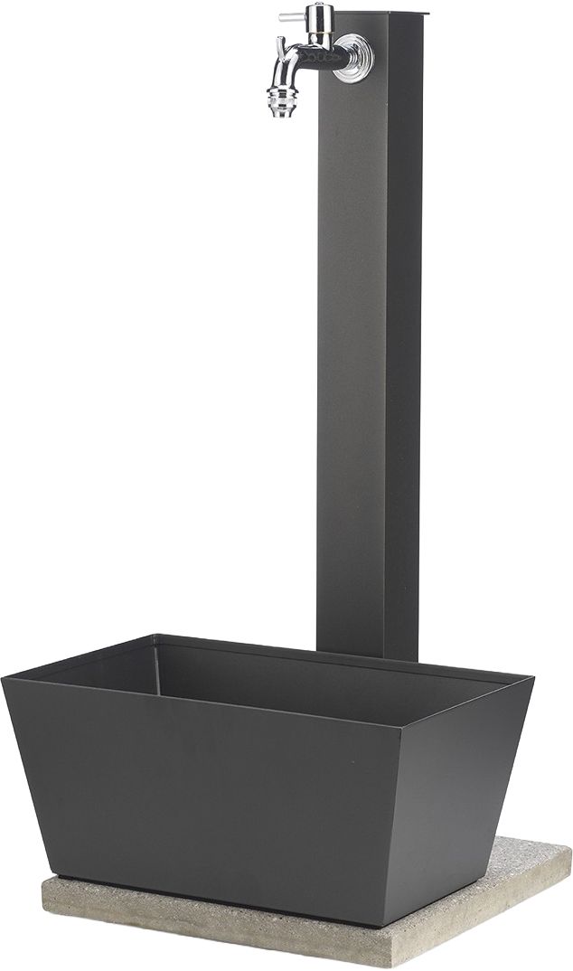 Brunnen Alu 91x45x29cm+Becken rechteckig anthrazit