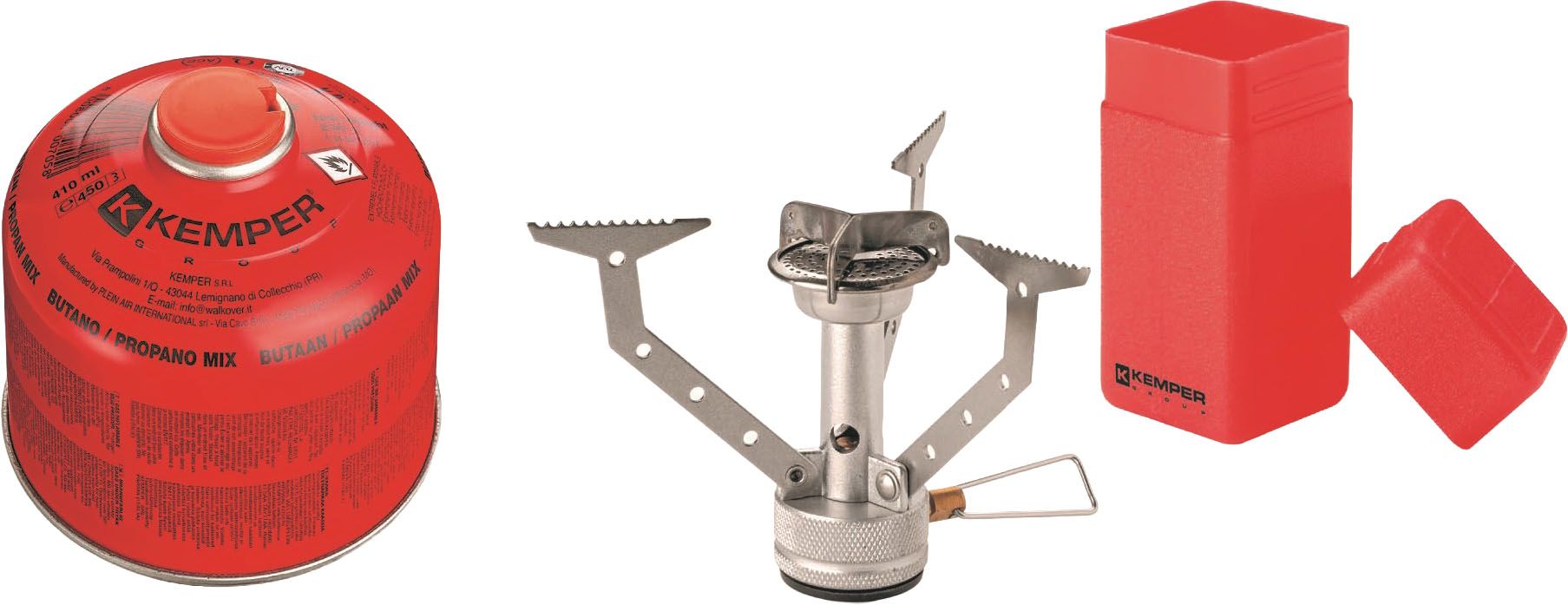Camping stove kit with butane/propane cartridge