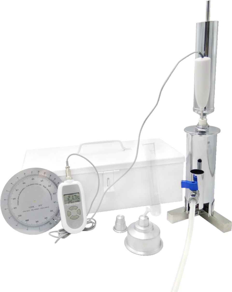 Ebulliometer mit Alkoholbrenner 0-17% vol.