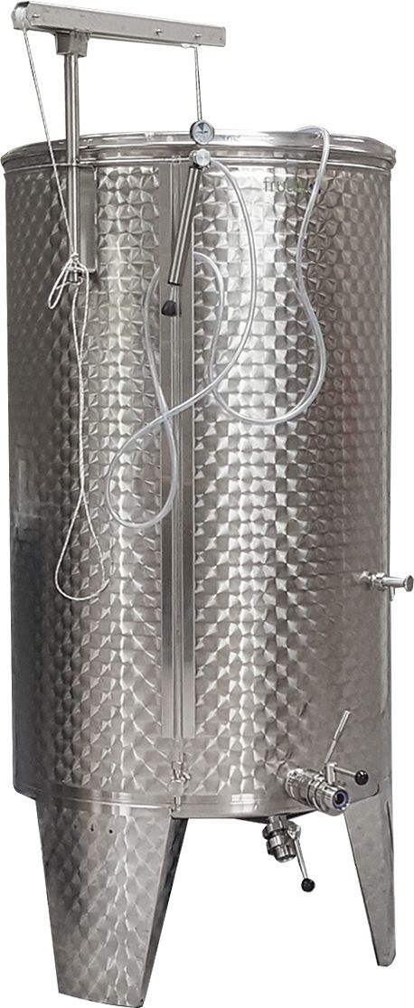 Tank stainless 330lt Air+legs DIN40