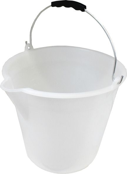 Bucket with spout 17lt heavy white