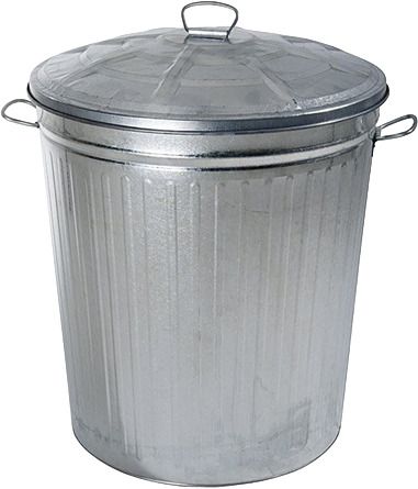 Bidone zincato con coperchio 35lt