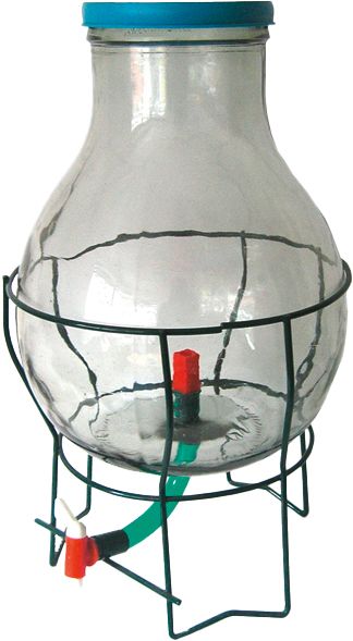 Vinegar container 5lt with frame+plastic valve