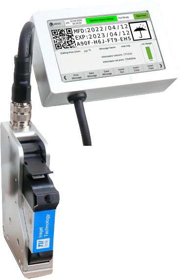 Inkjet printer for lot #+shelf life on the label frutty
