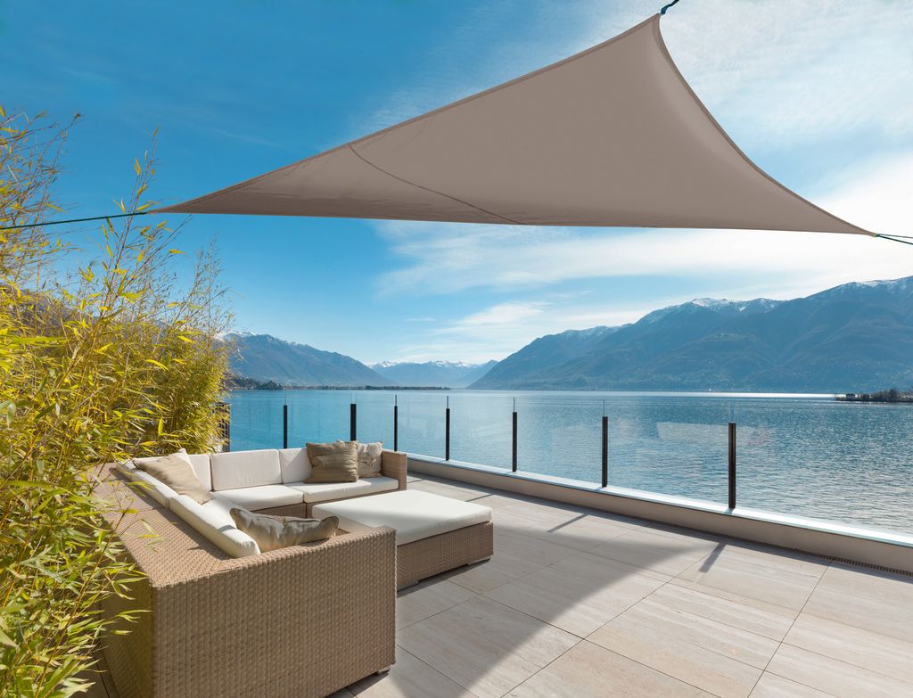 Shade sail triangle 3,6×3,6×3,6m brown 165gr/m²