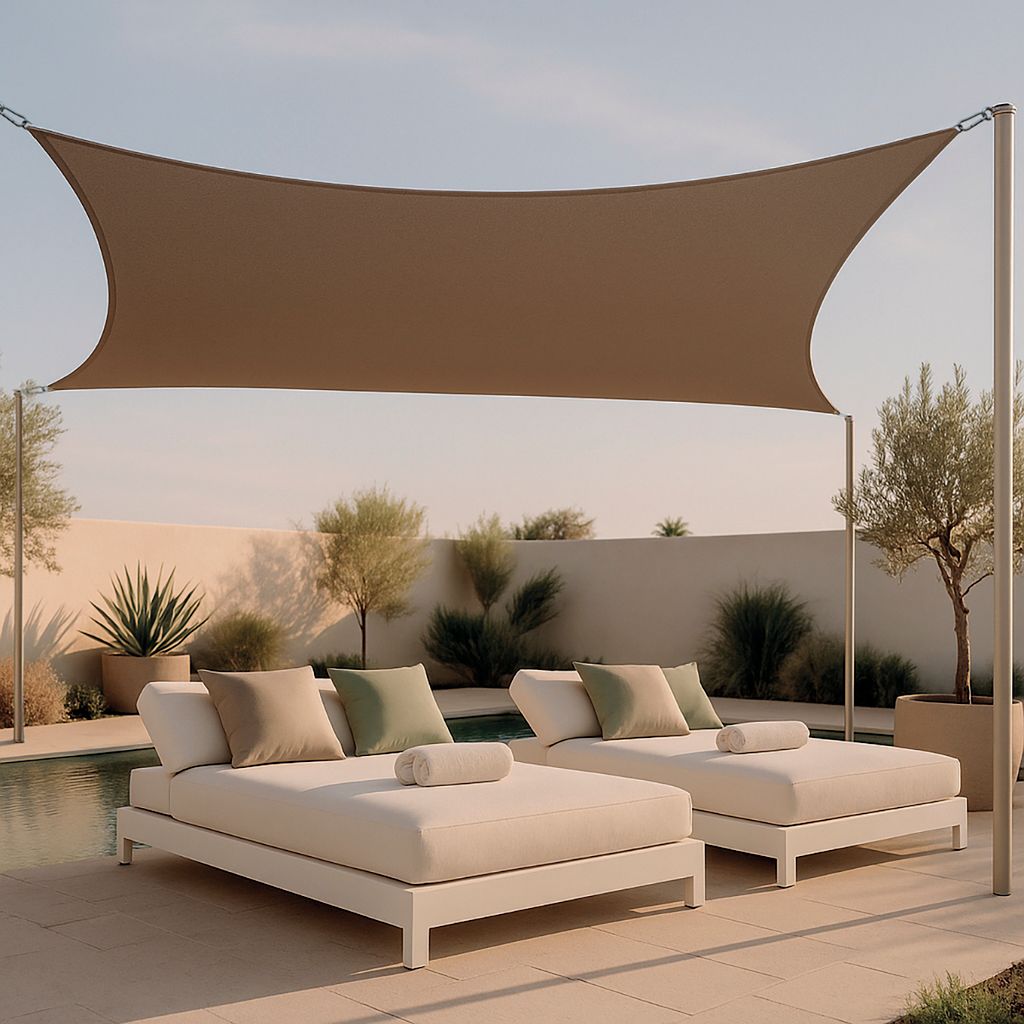 Shade sail square 3,6×3,6m brown 165gr/m²