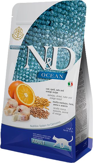Farmina Cat N&D Ocean Merluzzo&Orange Ad 5kg off