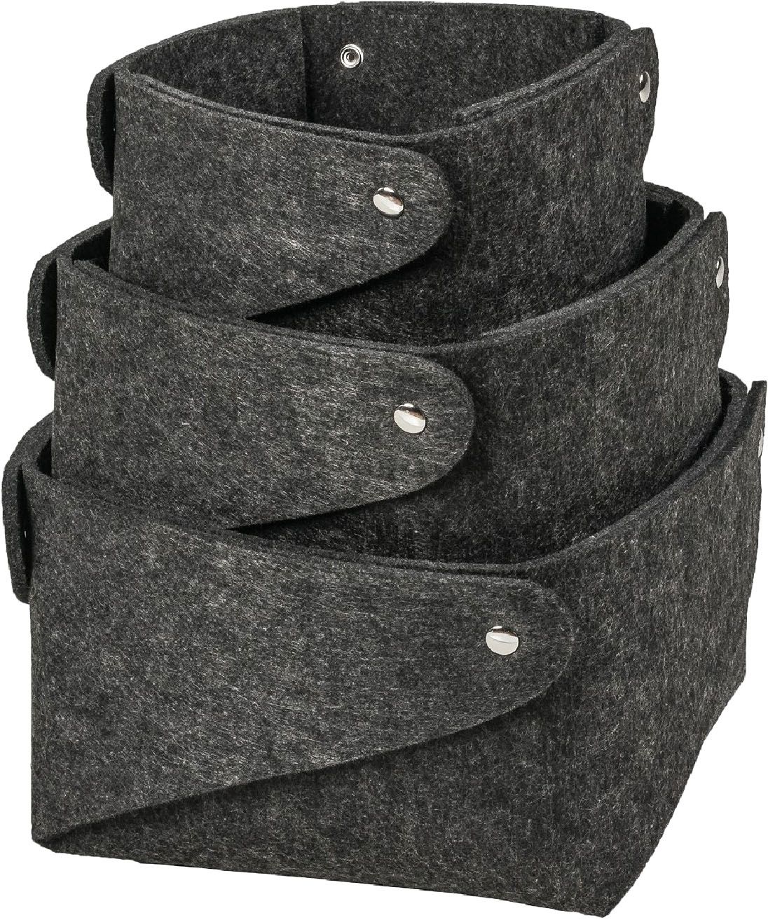 Felt basket dark gray medium