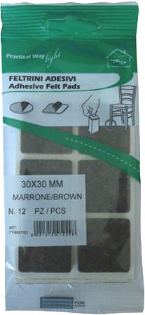 Felt pads 100x100mm brown 2pcs