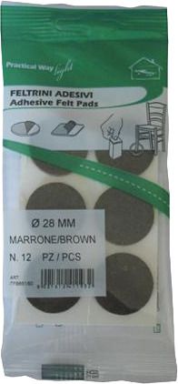 Felt pads round 28mm white 12pcs