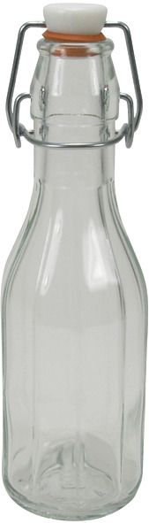 Flasche mit Bügelverschluss Costolata 0,25lt weiß