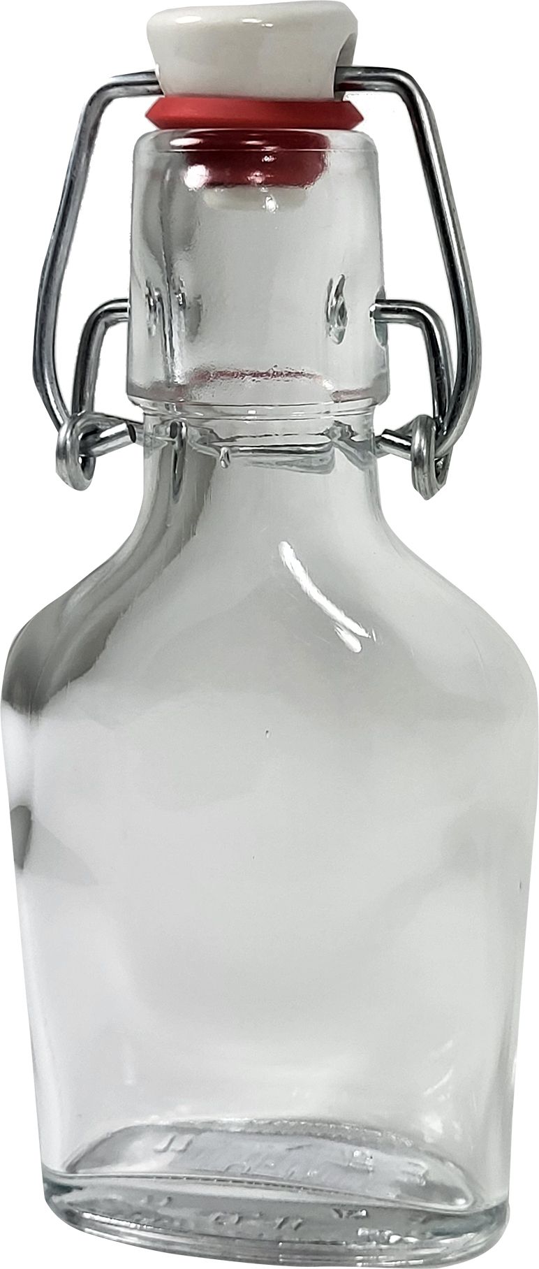 Bottiglia di grappa piatta con tappo meccanico 100ml