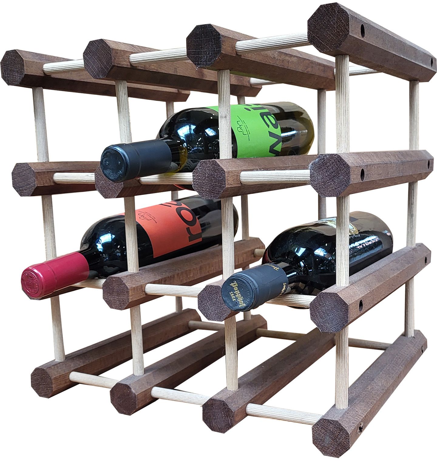 Bottle rack Canty wood dark