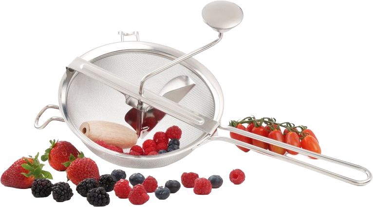 Strainer stainless steel + wood cone 20cm