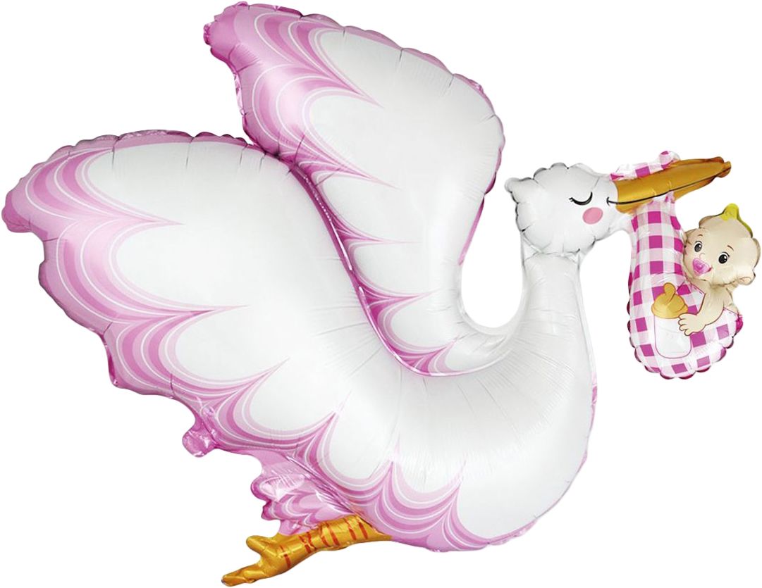Palloncino „Cicogna Bimbo“ rosa 96cm