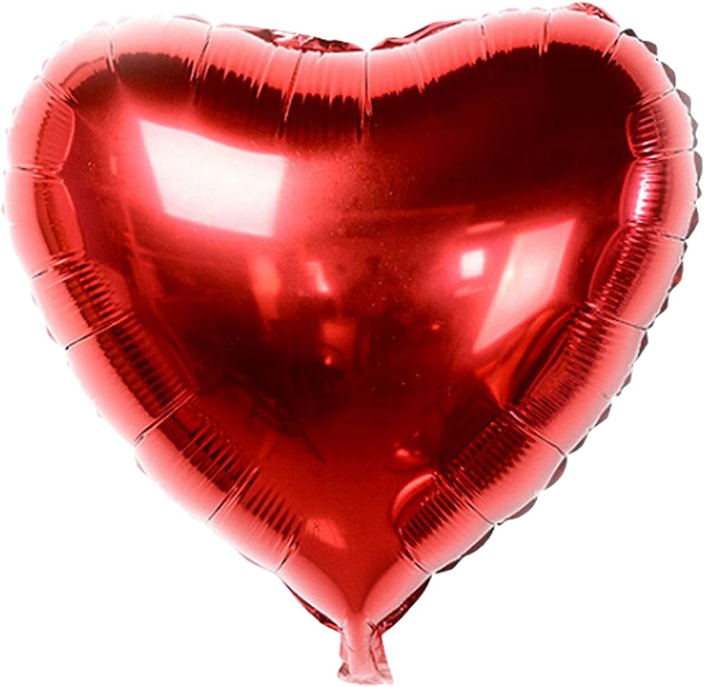 Foil balloon red heart 46cm with rod