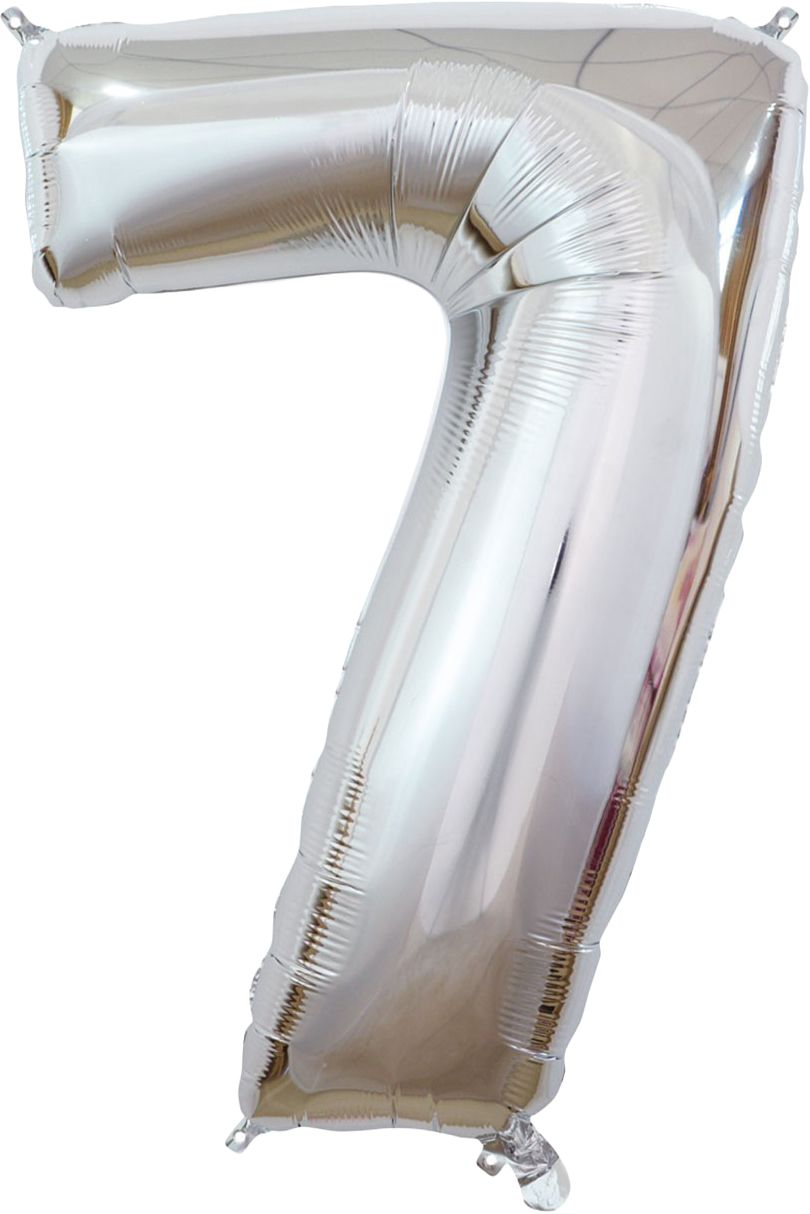 Foil balloon silver 100cm “7”