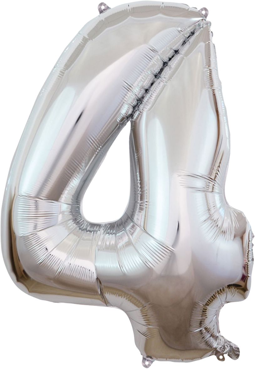 Folienballon silber 101cm „4“