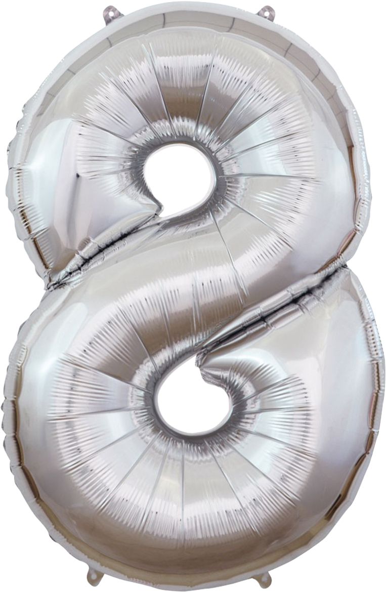 Folienballon silber 101cm „8“