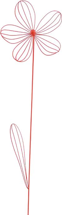 Gartenstecker Blume Eisendraht orange 10x6x43cm