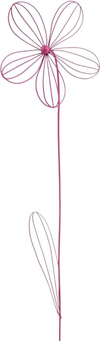 Gartenstecker Blume Eisendraht rosa 10x6x43cm