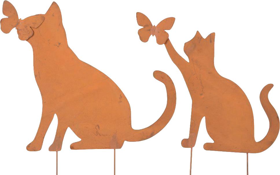 Garden plug cat metal 28×28/41cm
