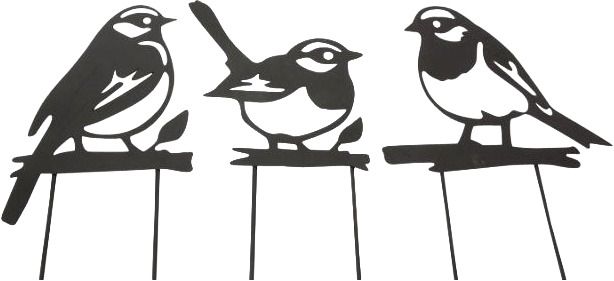 Gartenstecker Vogel Metall schwarz